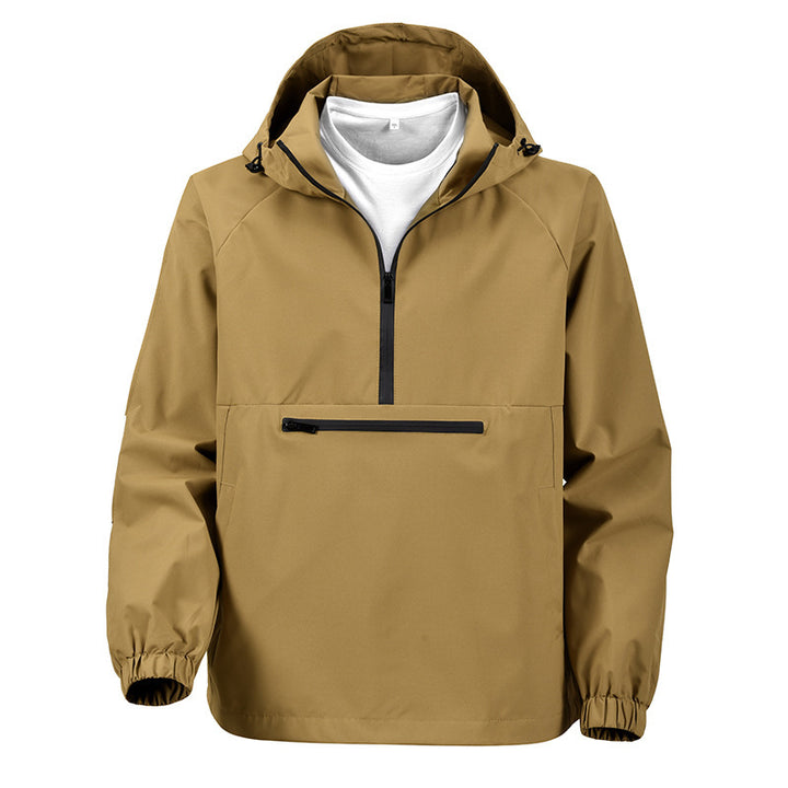 Herren Praktische Windjacke mit Kapuze und Reißverschlusstaschen Drune
