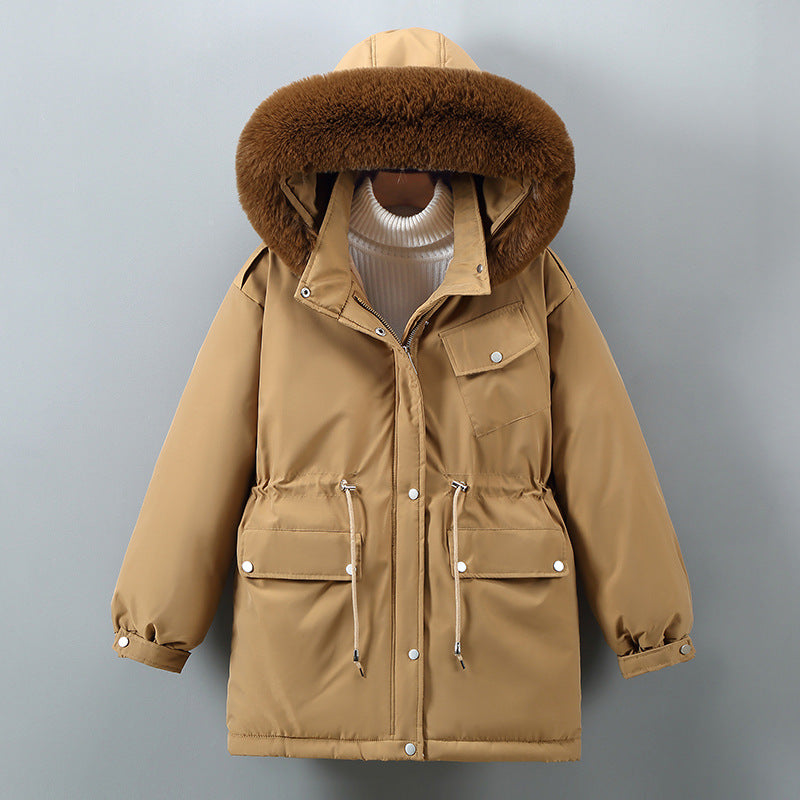 Damen Isolierte Winterjacke mit abnehmbarem Kunstpelzkragen und großzügigen Taschen Drune