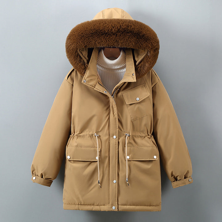 Damen Isolierte Winterjacke mit abnehmbarem Kunstpelzkragen und großzügigen Taschen Drune