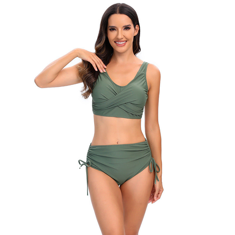 Damen Hochtailliertes Bikini-Set mit verstellbaren Trägern Drune