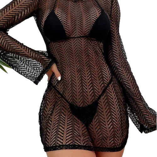 Damen Elegantes Netz-Strandkleid Drune