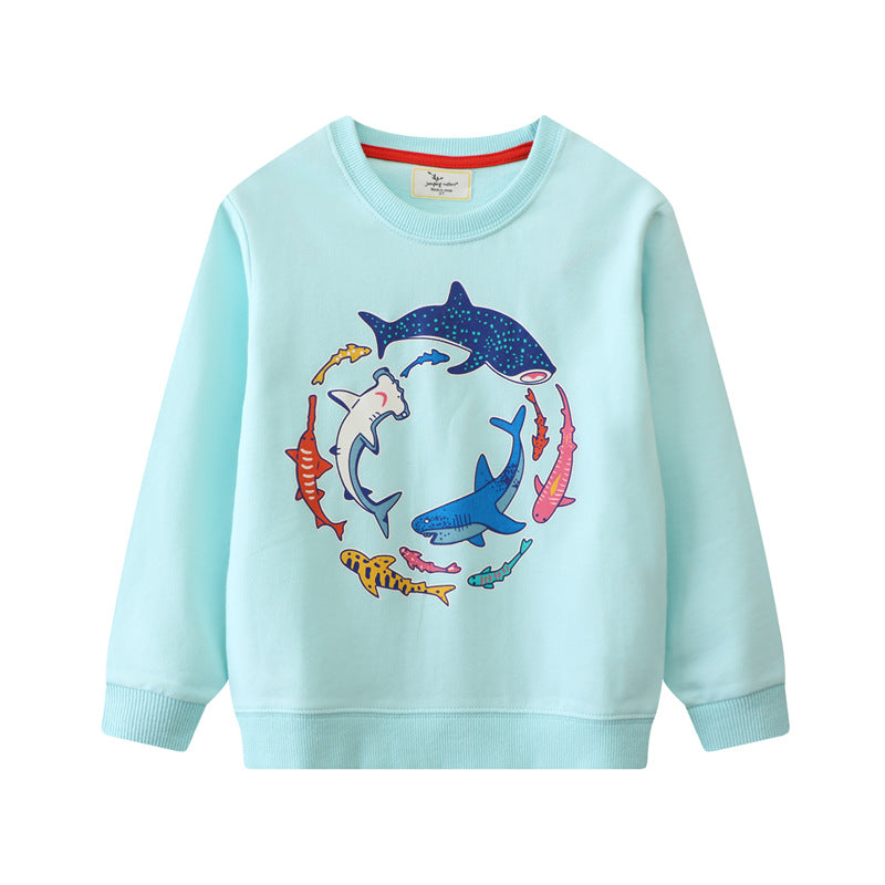 Jungen Sweatshirt mit farbenfrohem Haifisch-Motiv Drune