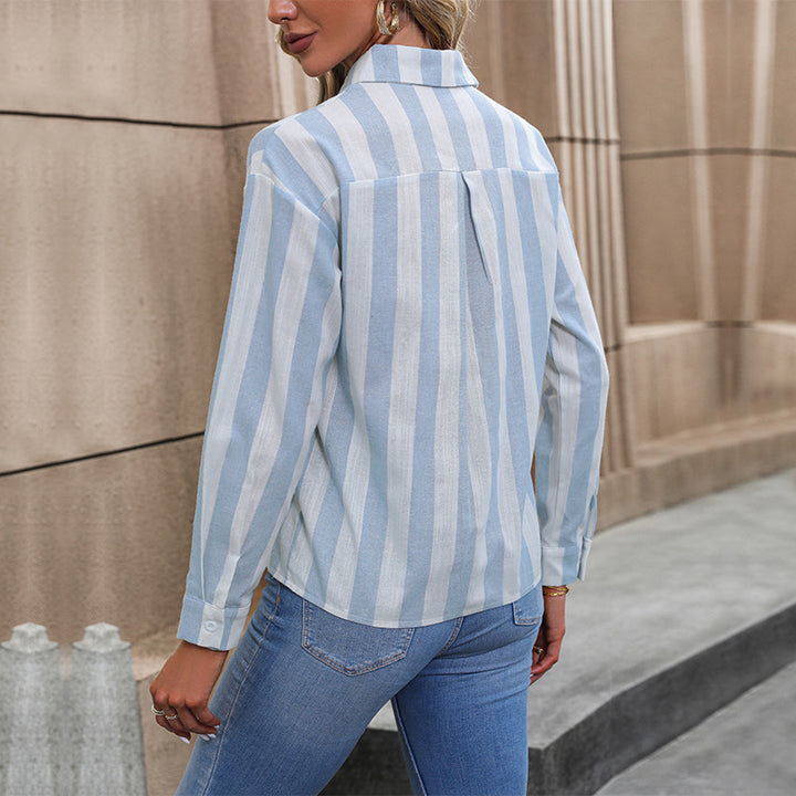 Damen Elegante Bluse mit Streifen Drune