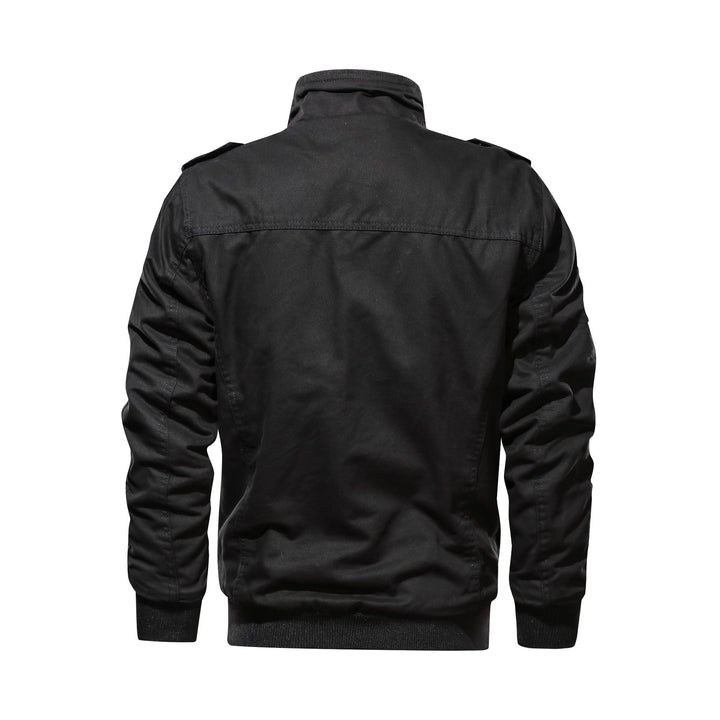 Herren Utility-Bomberjacke im Military-Stil mit Rippstehkragen und Mehrfachtaschen Drune