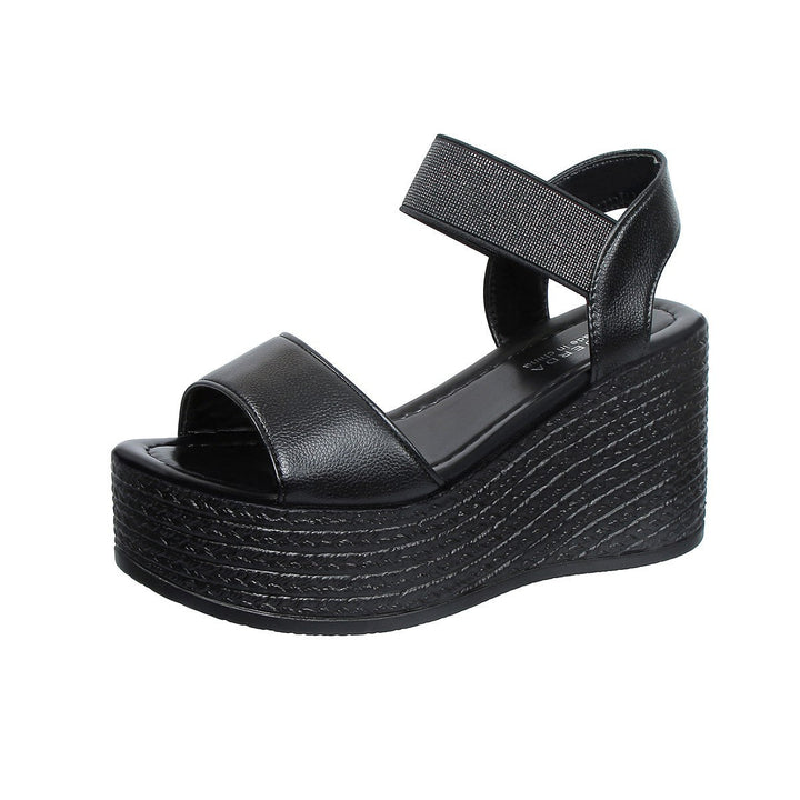 Damen Plateausandaletten mit elegantem Riemen und rutschfester Sohle Drune
