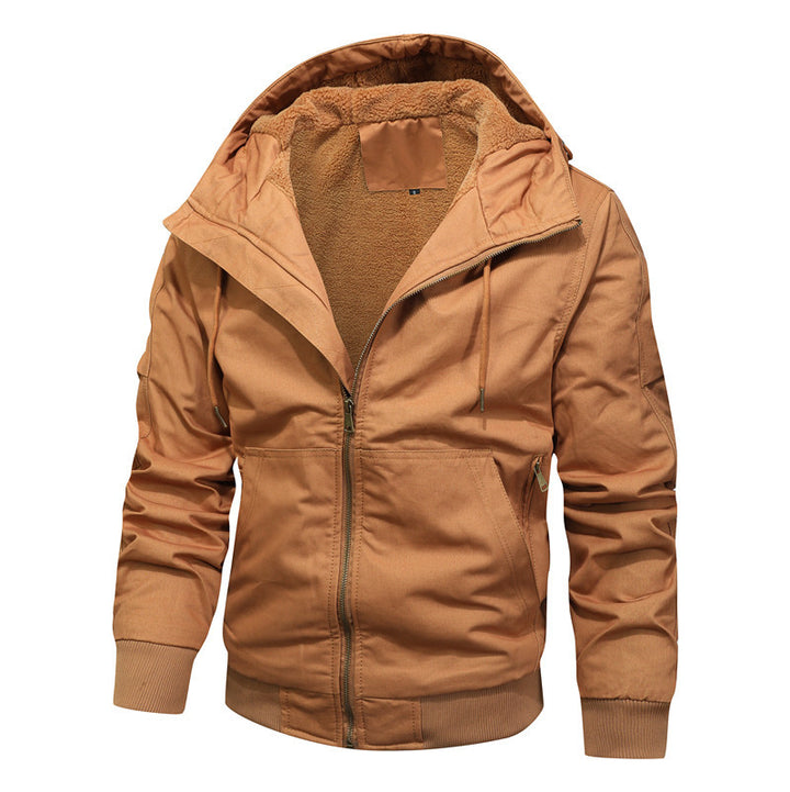 Herren Kapuzenjacke mit Sherpa-Futter und Canvas-Außenmaterial Drune