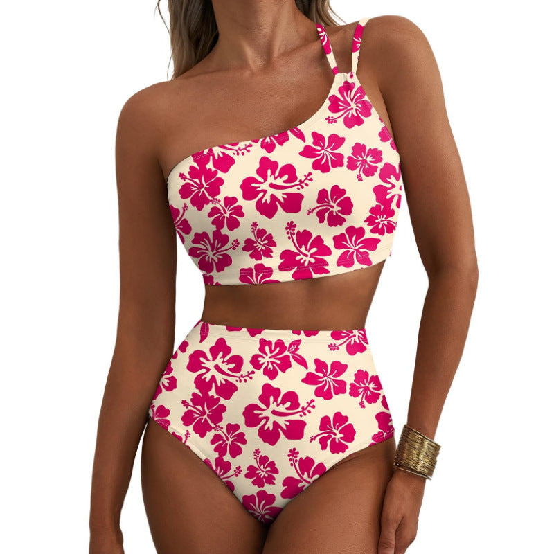 Damen Crop-Top Bikini Set mit floralem Design Drune