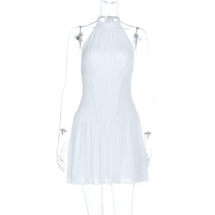 Damen verspieltes Halterkleid mit fließendem Rock Drune