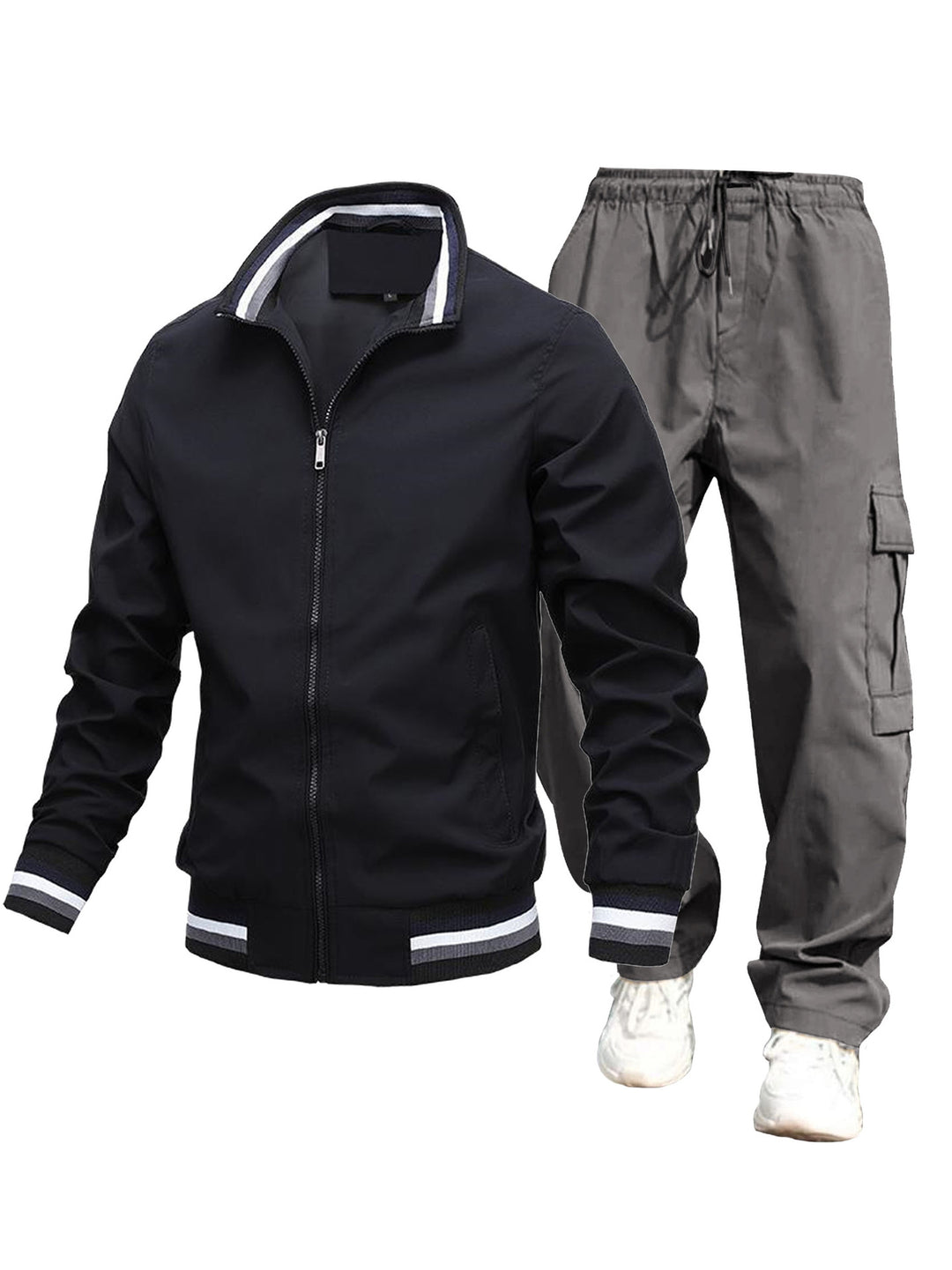 Herren Sportliche Jacke und Cargo-Hosen Drune