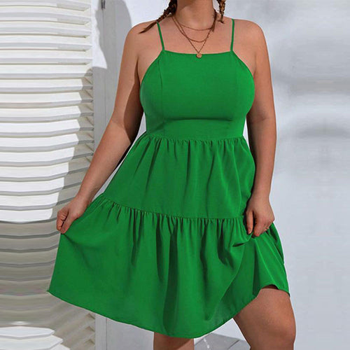 Damen Freizeitkleid mit verführerischem Volant und verstellbaren Spagettiträgern Drune