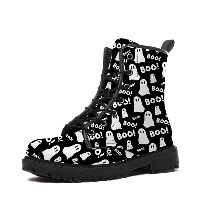 Damen Halloween-Stiefel mit kreativen Motiven und rutschfester Sohle Drune