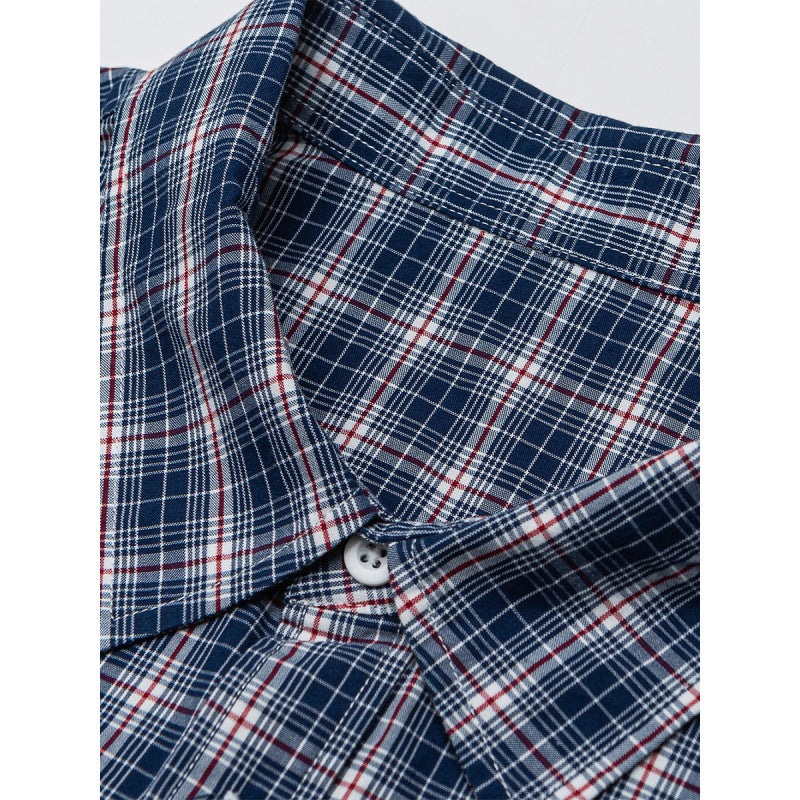 Herren Legeres Karo-Hemd im Overshirt-Stil mit Button-Down-Kragen und abgerundetem Saum Drune