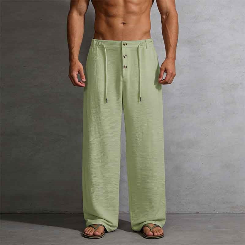 Herren Lässige Leinen-Shorts mit elastischem Bund und praktischem Kordelzug Drune
