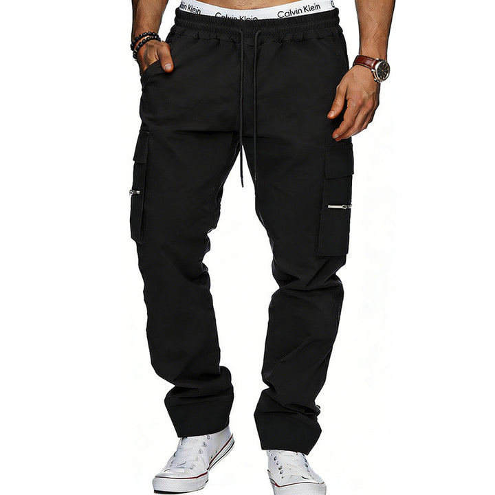 Herren Cargojogginghose mit elastischem Bund, Kordelzug und Reißverschlusstaschen Drune