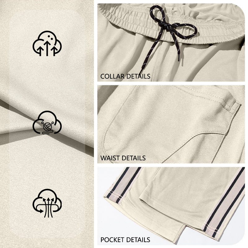 Herren nan Retro-Trackhose mit schmal zulaufendem Bein elastischem Bund Tunnelzug und seitlichen Streifen Drune