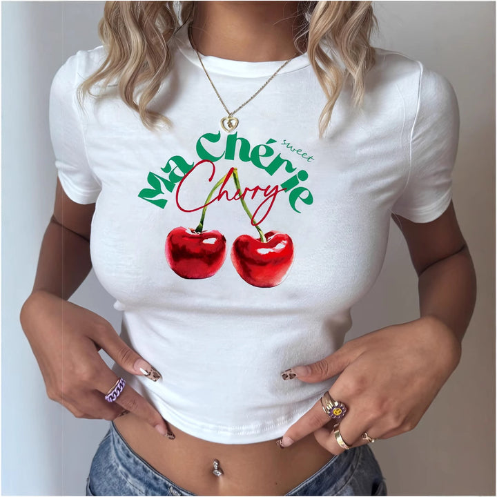 Damen T-Shirt mit kreativem Schlüsselherz-Motiv und modernem Print Drune