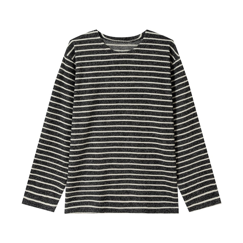Unisex Marinière‑Langarmshirt aus leichtem Baumwollmix mit geradem Schnitt Drune