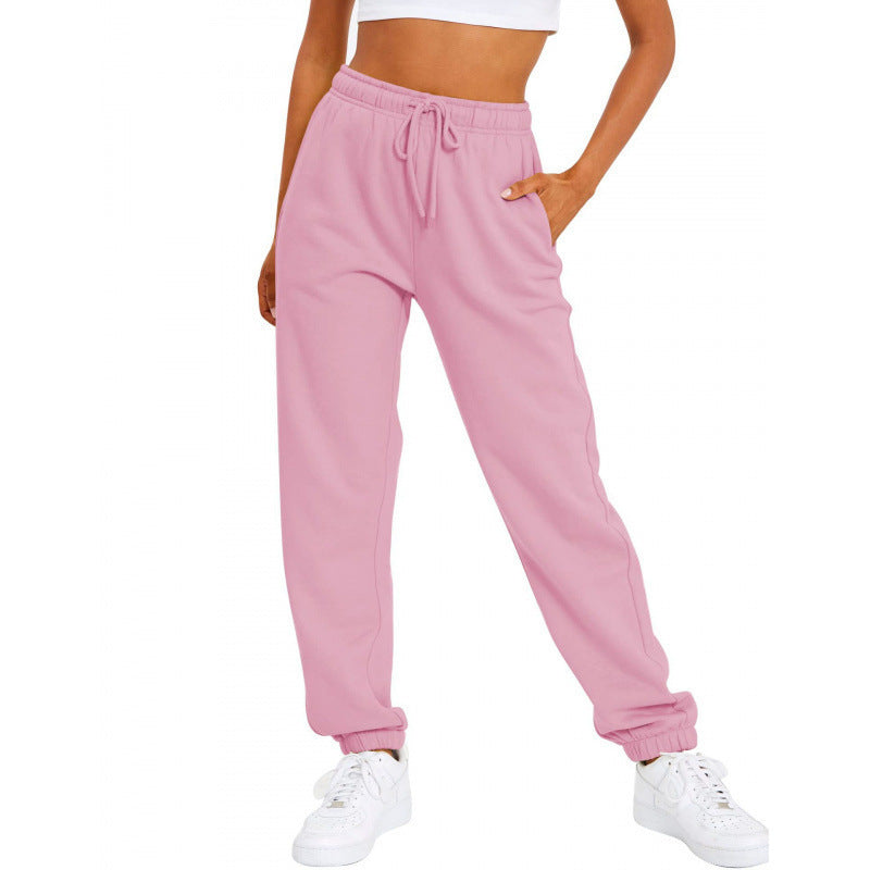 Damen nan locker sitzende Jogginghose mit hohem Komfortbund, verstellbarem Kordelzug und tiefen Seitentaschen Drune