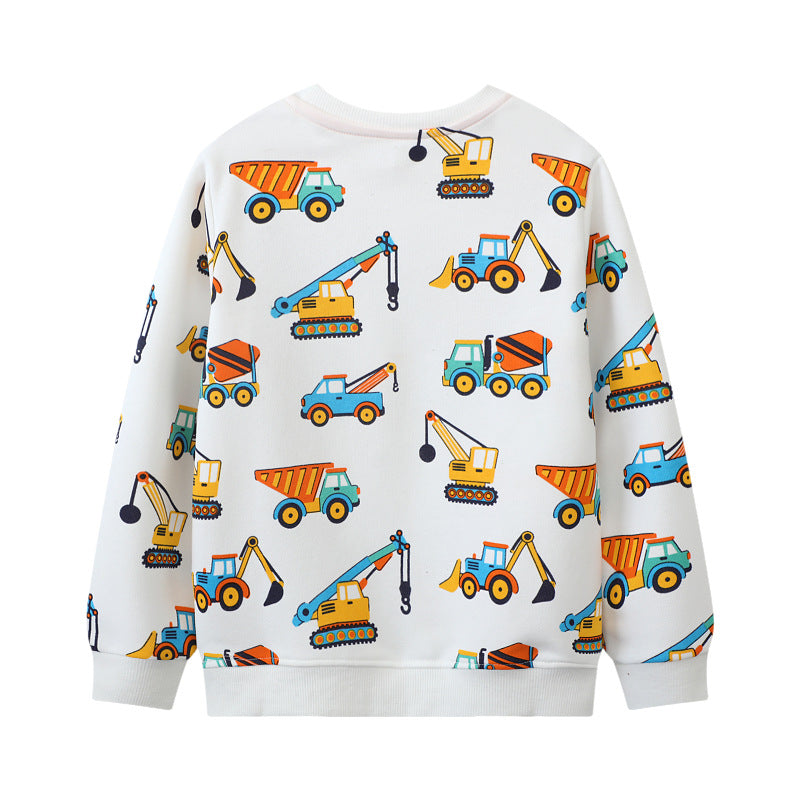 Jungen Sweatshirt mit buntem Baustellenfahrzeug-Design Drune