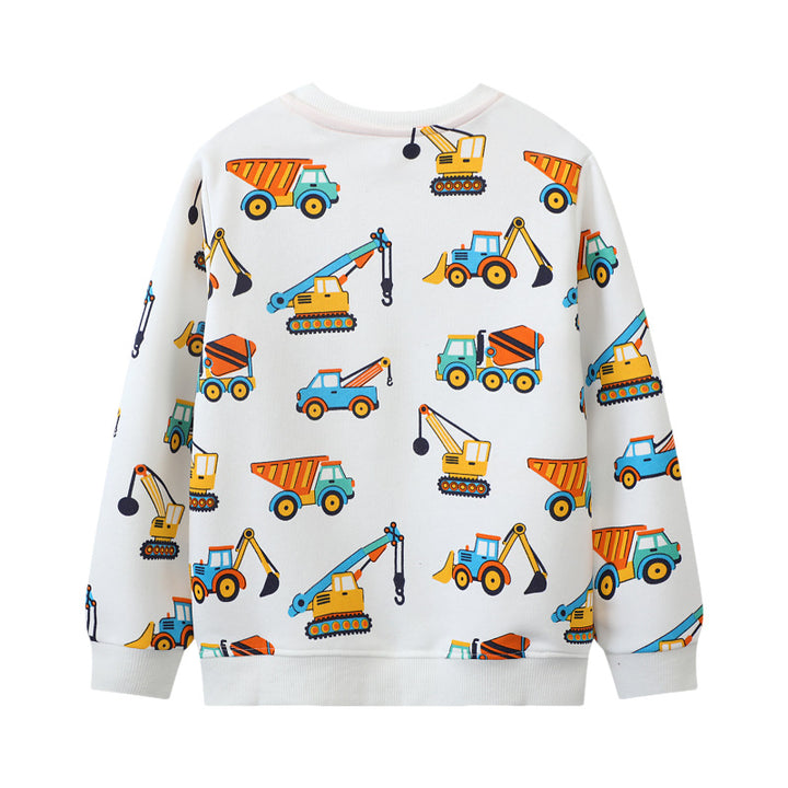 Jungen Sweatshirt mit buntem Baustellenfahrzeug-Design Drune