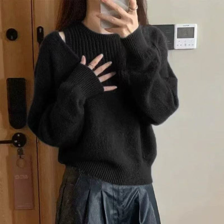 Damen lässiger Strickpullover Drune