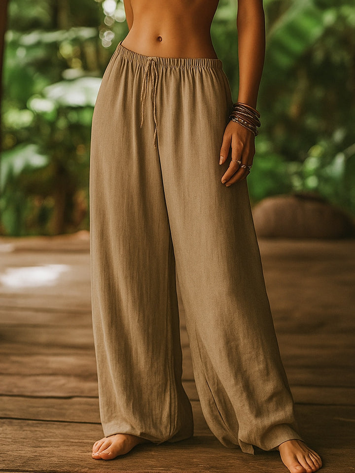 Damen Weite Leinenhose Drune