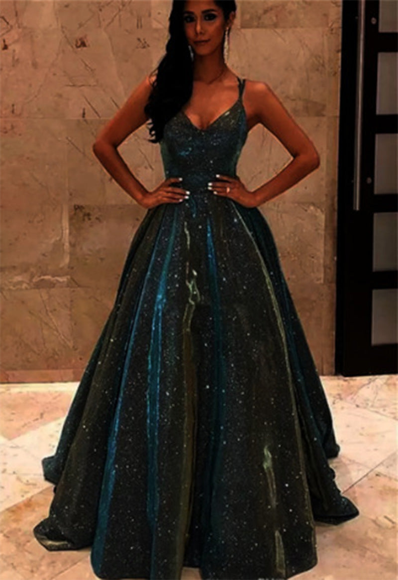 Damen Abendkleid mit schimmernden Akzenten und voluminösem Rock Drune