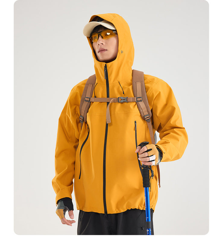 Damen Leichte technische Regenjacke im Oversize-Utility-Schnitt mit verstellbarer Kapuze Drune