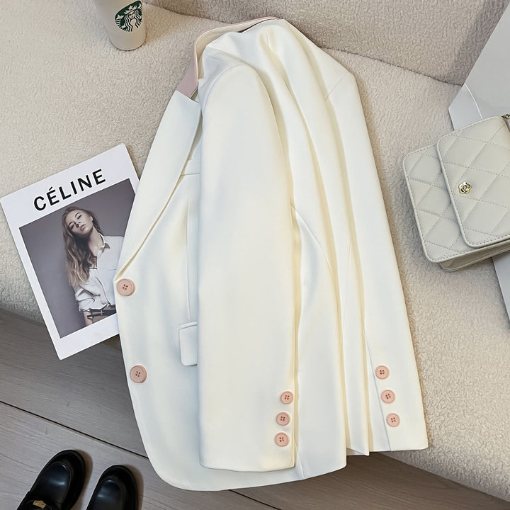 Damen modischer Blazer mit kontrastierendem Kragen Drune