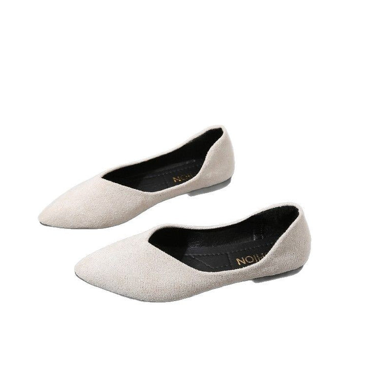 Damen  spitze Ballerina aus Microvelours mit gepolstertem Komfortfußbett Drune