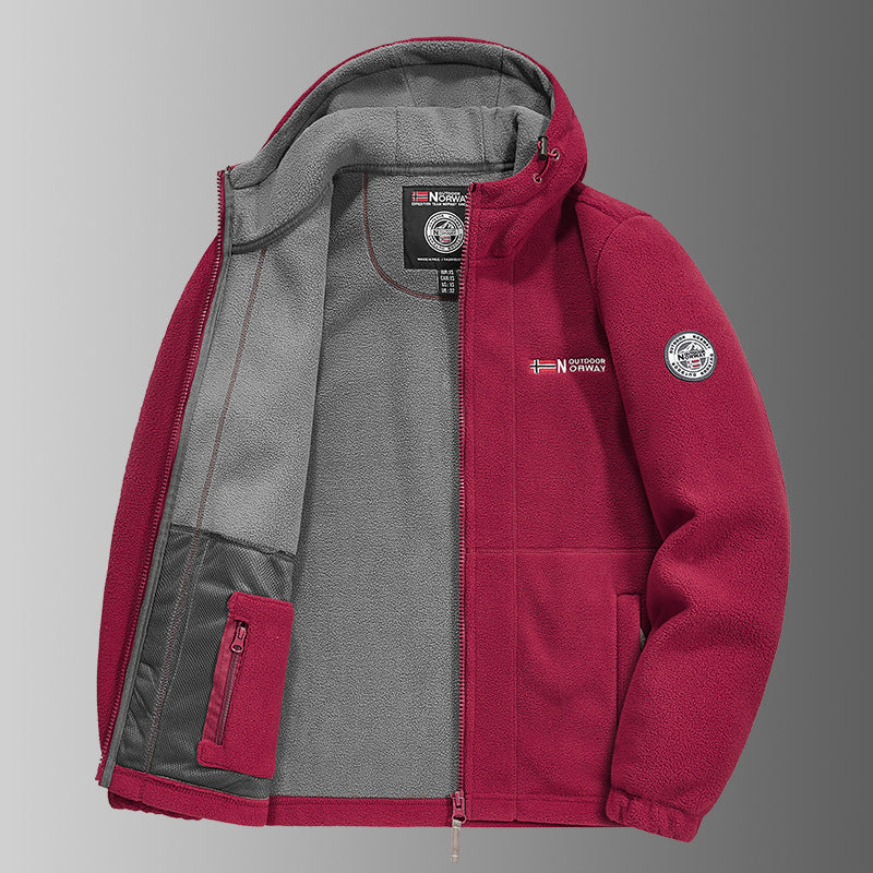 Herren Fleecejacke mit praktischem Halsschutz Drune