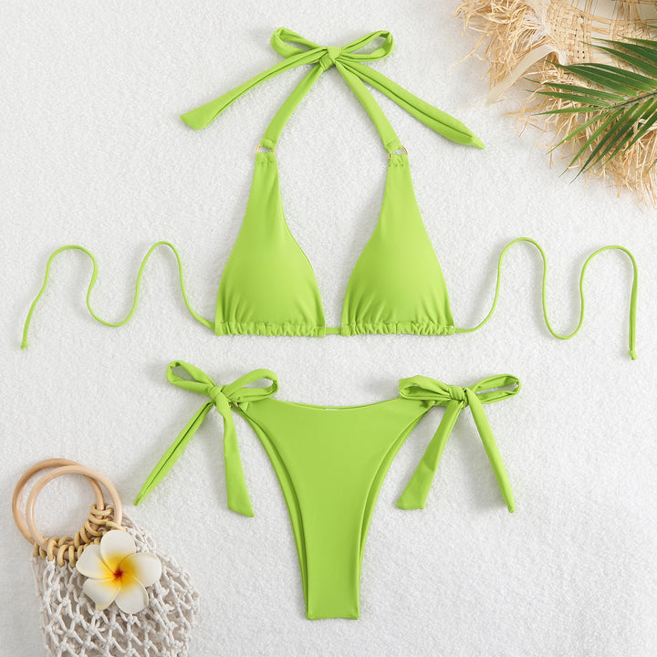 Damen Triangel-Bikini mit verstellbaren Schleifen Drune
