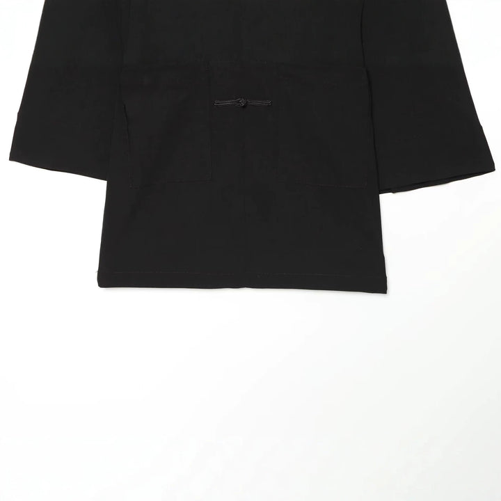 Damen Cape‑Mantel mit Stehkragen chinesischen Knotenverschlüssen und weiten Kimonoärmeln Drune