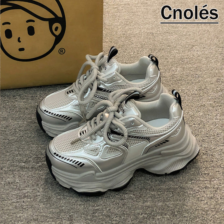 Damen Chunky Fashion Sneakers mit atmungsaktiver Mesh-Oberfläche und rutschfester Sohle Drune