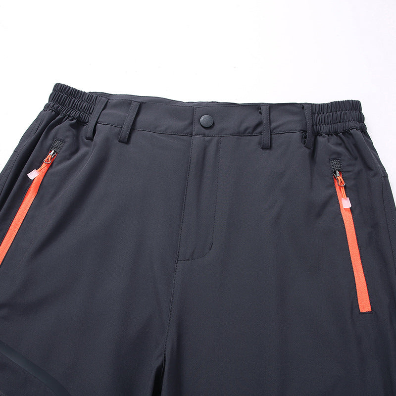 Herren Softshell-Outdoorhose mit verstärkten Kniepartien, Reißverschlusstaschen und elastischem Bund Drune