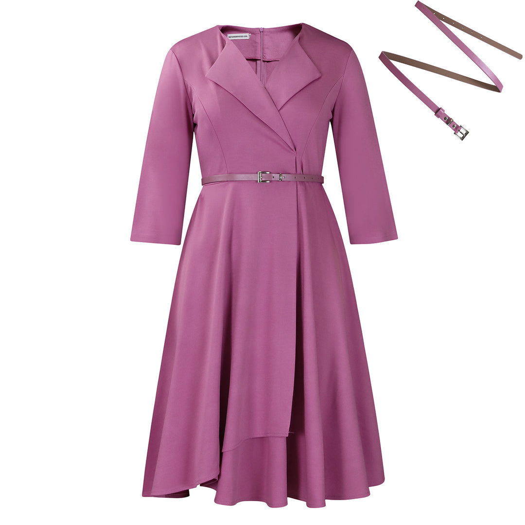 Damen Wickelkleid mit eleganter Taillierung und modischen Akzenten Drune