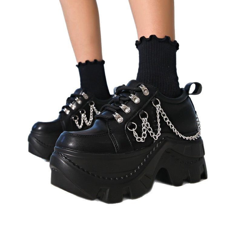 Damen Plateau-Chunky-Sneaker mit Metallketten und ausgeprägter Profilsohle Drune