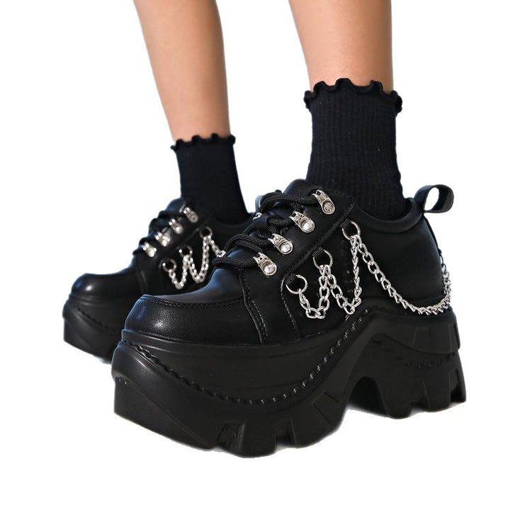 Damen Plateau-Chunky-Sneaker mit Metallketten und ausgeprägter Profilsohle Drune