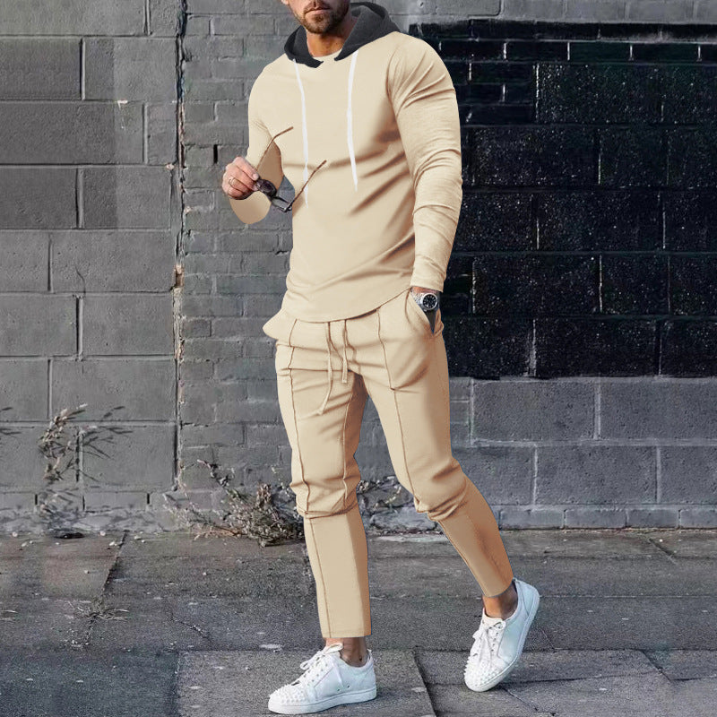Herren nan zweiteiliges Kapuzen-Lounge-Set mit schmal geschnittenem Kapuzenpullover und tapered Jogginghose Drune