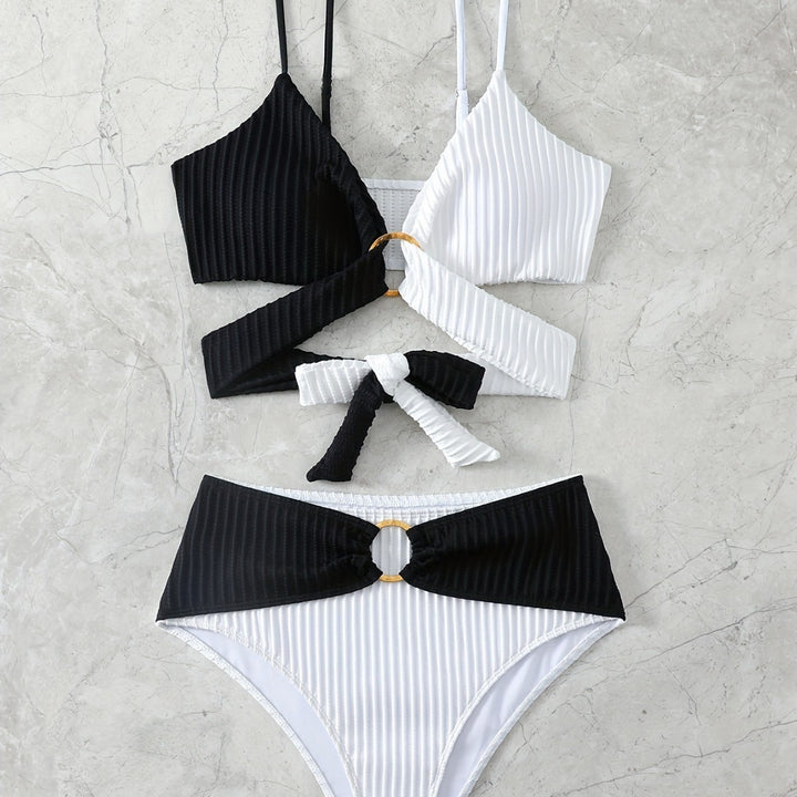 Damen Bikiniset mit raffiniertem Wickeldesign und elastischem Bund Drune