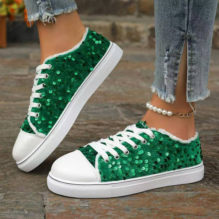 Damen Glitzernde Sneaker mit modischen Pailletten und lässigem Design Drune
