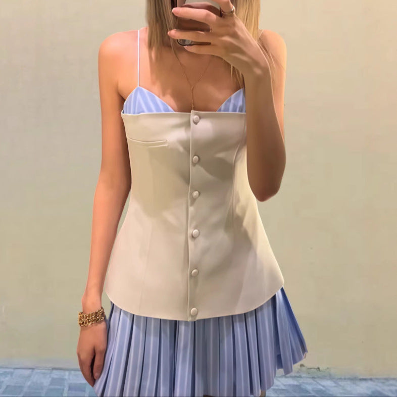 Damen Fließendes Kurzkleid mit Rüschendetails Drune