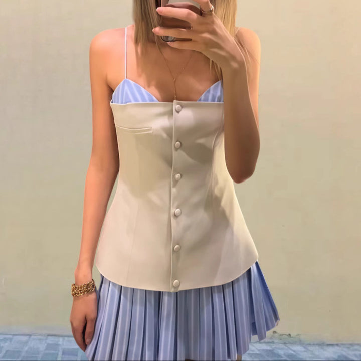 Damen Fließendes Kurzkleid mit Rüschendetails Drune