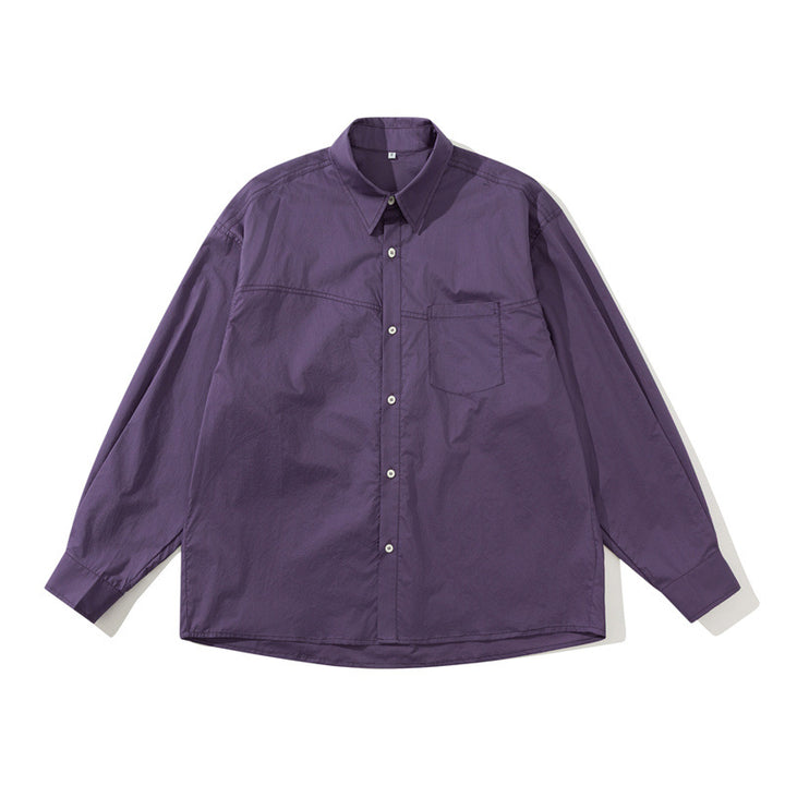 Unisex Leichtes Oversize-Hemd im Boxy-Cut mit Brusttasche und abgerundetem Saum Drune