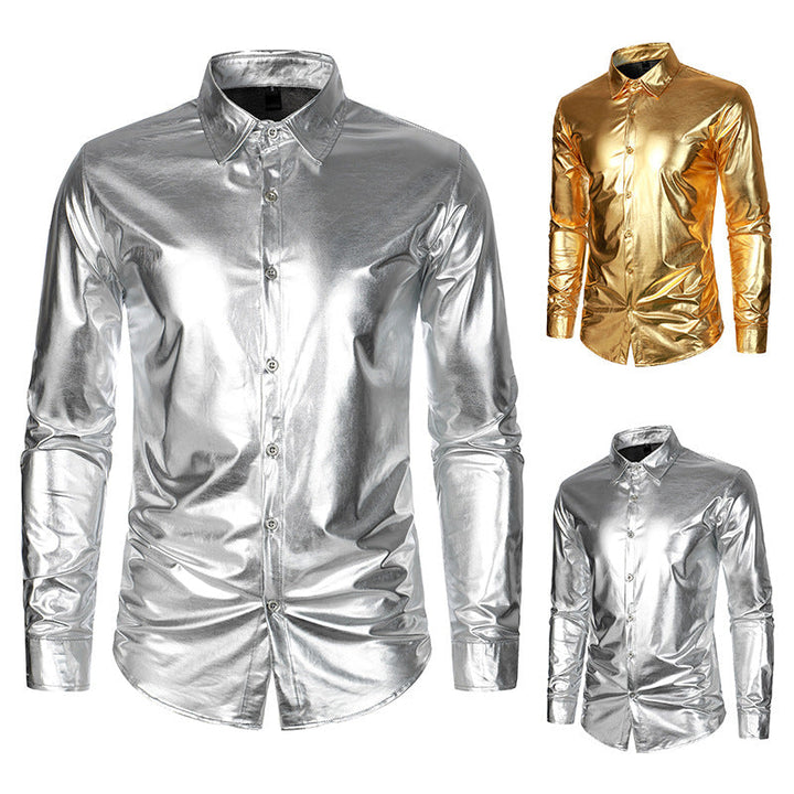 Herren Metallic Hemd Drune