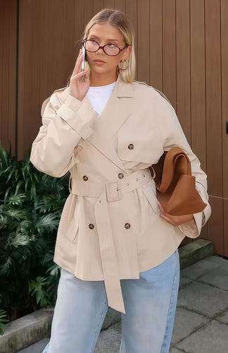 Damen Trenchcoat mit modischem Schnitt und taillierter Silhouette Drune