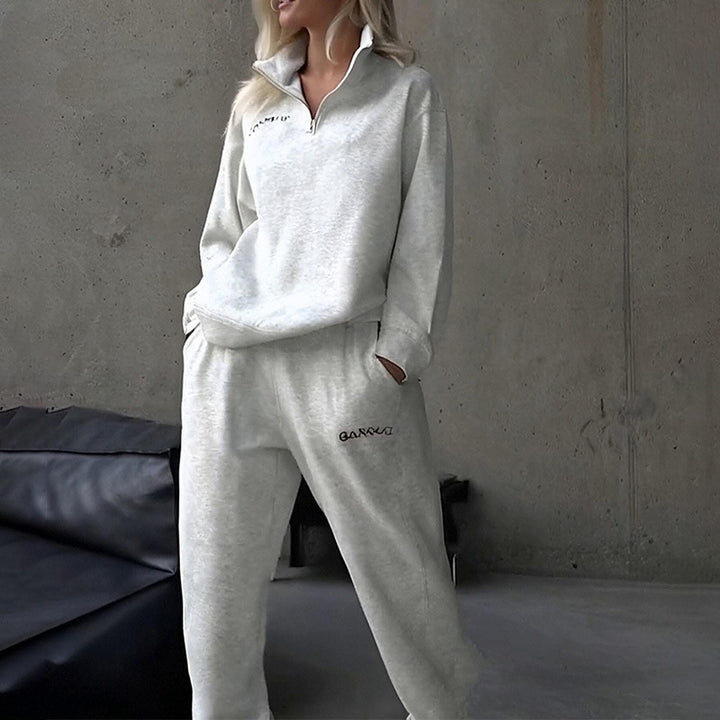 Damen Sportliches Lounge-Set mit hohem Kragen und weitem Schnitt Drune
