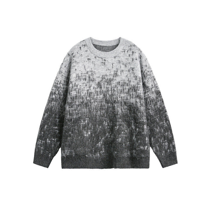 Unisex Oversize Grobstrickpullover mit sanftem Farbverlauf und Rundhalsausschnitt Drune