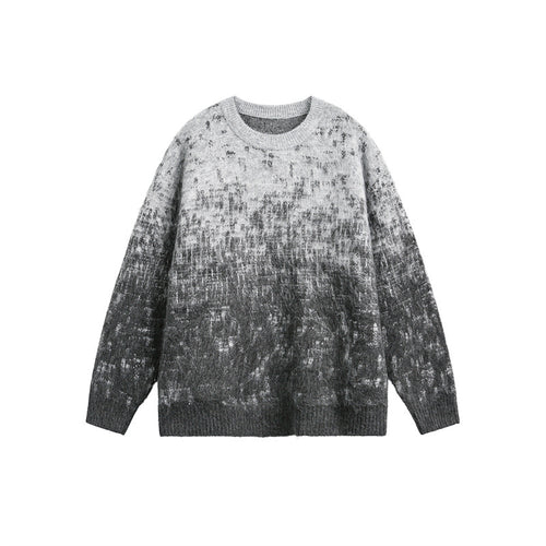 Unisex Oversize Grobstrickpullover mit sanftem Farbverlauf und Rundhalsausschnitt Drune