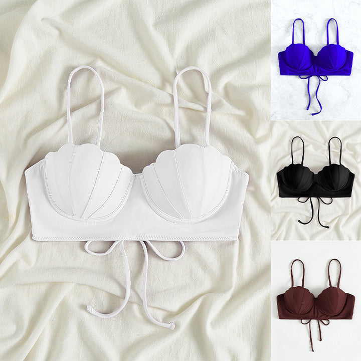 Damen Bikini-Oberteil mit muschelförmigem Design und verstellbaren Trägern Drune